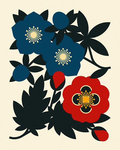 Hellebore & Poppy (2024) botanical illustration branding design floral flowers illustration minimal illustration nature vector wildlife