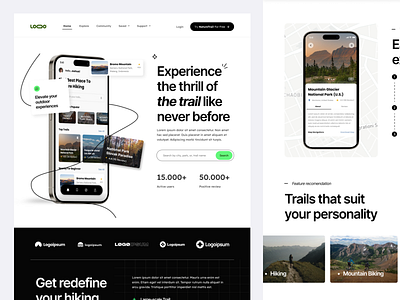 NatureTrail - Hiking Guide Landing Page adventuretravel graphicdesign hikingguide landingpage naturedesign outdooradventure traveldesign webdesign