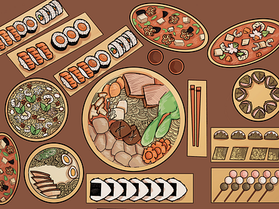 JAPANESE FOOD ILLUSTRATIONS adobe photoshop food illustration illustration