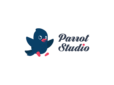 Parrot Studio amazing logo awesome logo bird logo brand identity branding business logo creative logo cute logo illustration logo logo design minimalist logo parrot parrot logo vector logo