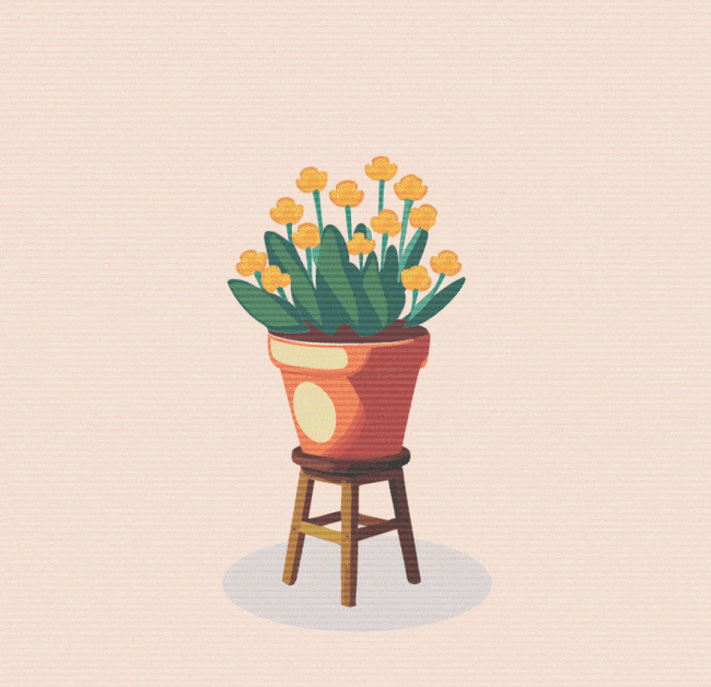 Animated flower animated animation illustration minimal mock up oldschool scanlines vector