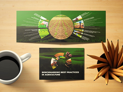 TOBACCO FARMING BOOKLET - GREEN BROWN COLORED - LANDSCAPE editorial design open book design mockup