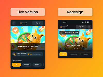 Redesign: Popok Social case study casino gaming mobile design online games optimization redesign ui ux
