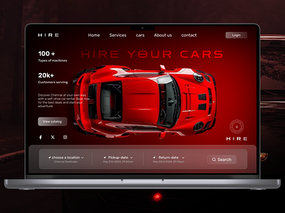 HIRE Landing page behance carwebsite dribbble landingpage mockups portfolio trending ui userinterface ux webdesign