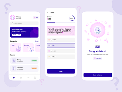 Quiz Mobile App design mobile app question quiz quiz app ui ui design