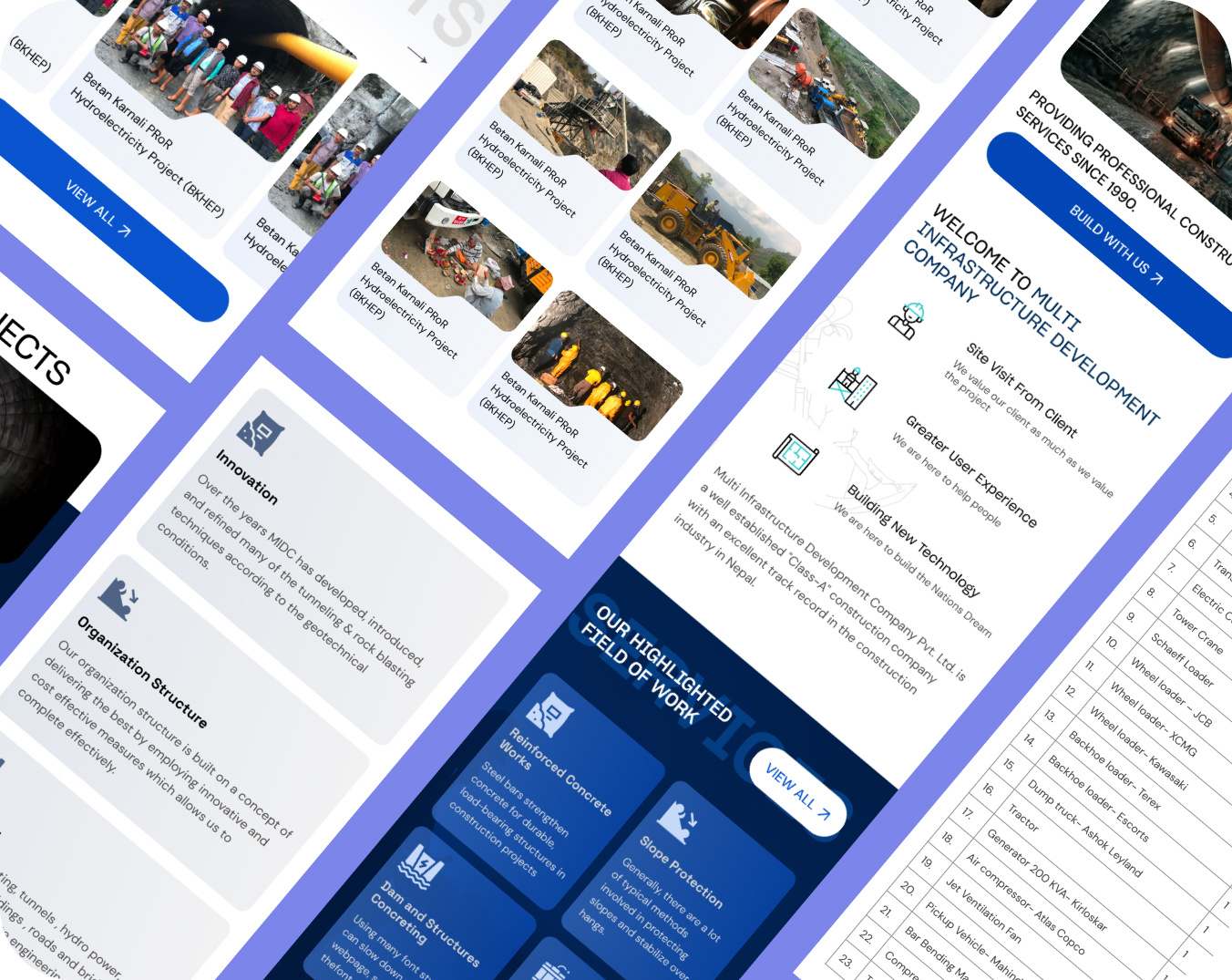 Infrastructure Development Company architecture architecture website banner civil engineering construction company home page landing page midc responsive design ui design web design website design