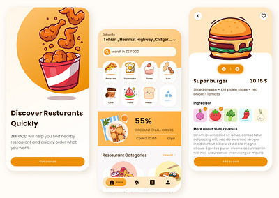 Food Order apps animation app application delivery design food food delivery food order app food ordering graphic design logo order ui uiux ux visual design web