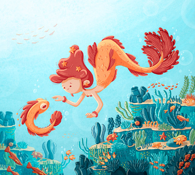 Mermaid digital art illustration mermaid mermay ocean procreate under water