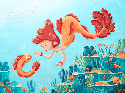 Mermaid digital art illustration mermaid mermay ocean procreate under water