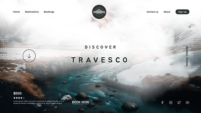 Travesco design figma landing page tourism travel ui ux web design