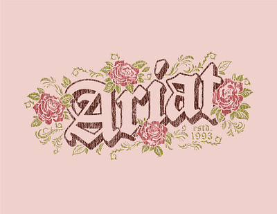Gothic Floral branding graphic design illustration lettering rose tee shirt western