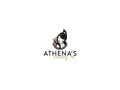 Athena's Beauty ancient greek helmet ancient greek logo arrow athena athena logo beauty saloon branding goddess greek logo minimal logo sleek arrow