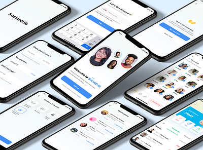 Social Crib app design clean deisgn figma ui uxui design