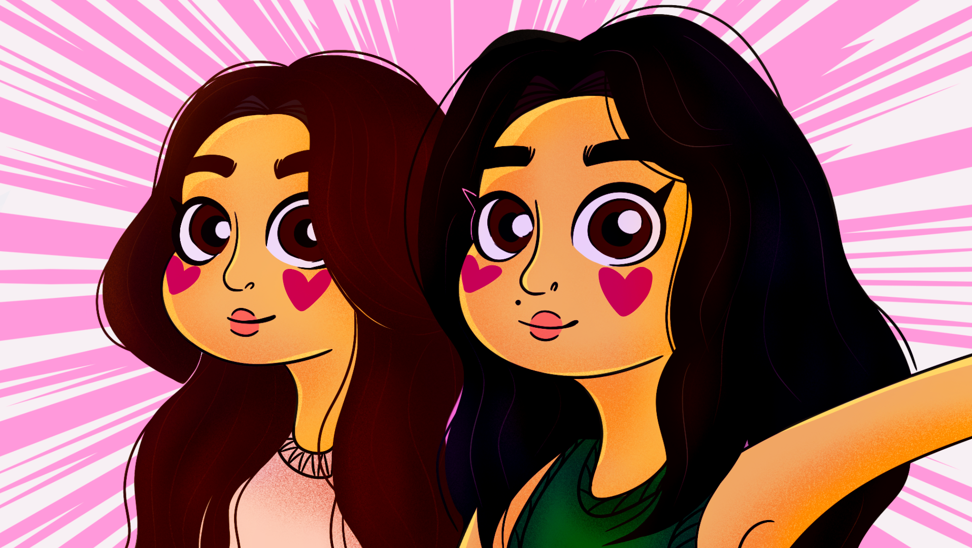 Twins Cartoon animation animação branding cartoon colors desenho design gemeas graphic design heart illustration ilustração logo twins ui ux vector