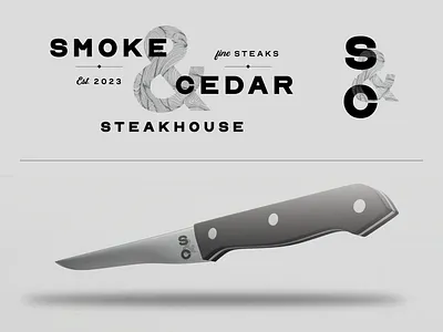 Smoke & Cedar branding / unused design adobe photoshop brand design brand identity branding casino hospitality industry illustration illustrator indesign logo logo design luxurious luxury restaurant rustic steakhouse type typography wordmark