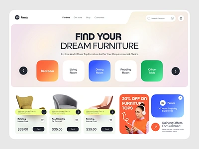 Furniture E-commerce Website decoration website design e commerce website ecommerce website design furniture website home decor website home decoration website home page interior design website interior website interior website design landing page living room website ui visual designer web webdesign website website design website designer