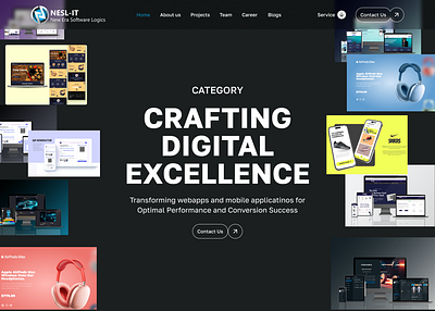 NESL-IT branding digital marketing figma illustration landing page ui ux web design