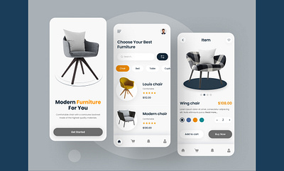 App Pages of a furniture e-store