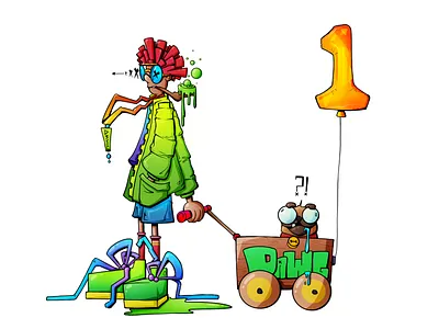 Birthday boy! graphic design logo