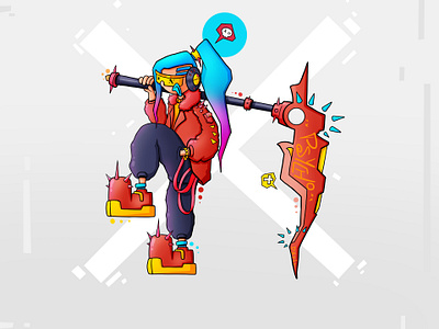 Cyberpunk character illustration graphic design