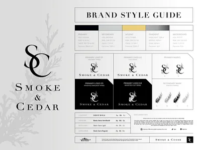 Smoke & Cedar branding / style guide adobe photoshop brand brand design brand guidelines brand identity branding casino color hospitality industry logo logo design luxurious luxury procreate restaurant rustic steakhouse style guide type typography