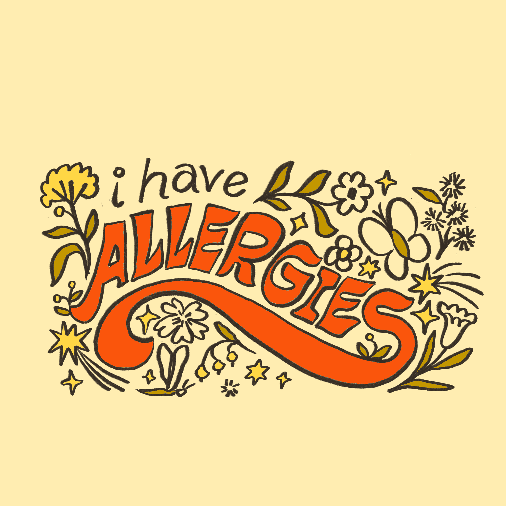 Allergies allergies design flower flowers graphic design green illustration illustrator leahschm nature spring summer typography