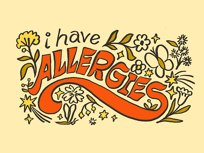 Allergies allergies design flower flowers graphic design green illustration illustrator leahschm nature spring summer typography