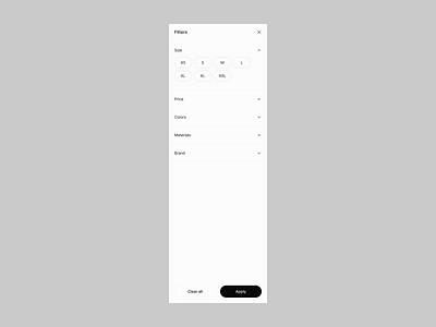 Filter ecommerce brand clothing color design exploration ecommerce figma filter filter option filters material price product design products shop size store ui ux web web design