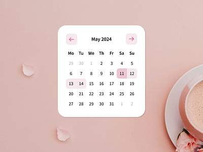 Calendar calendar design figma pink ui