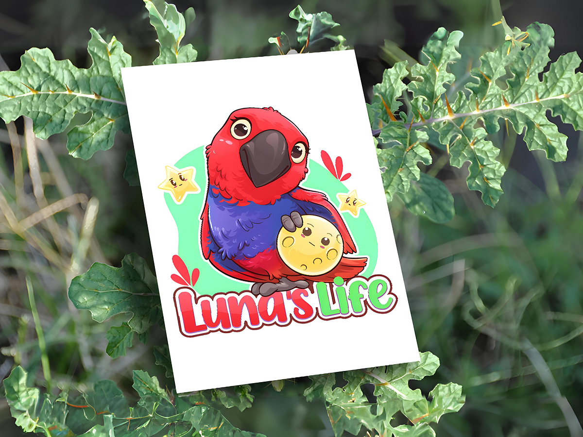 Custom Cartoon Pet Logo | Parrot Vector Illustration