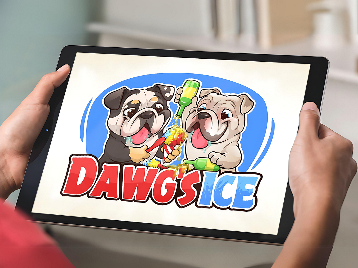 Cartoon Bulldog Logo | Ice Cream Shop Logo