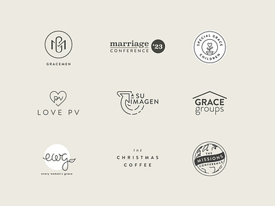 Logo Collection | Church Logo Designs branding christian design church brand church graphics conference disabilities family graphic design holiday logo logo design men ministry missionary outreach typography vector illustrations women