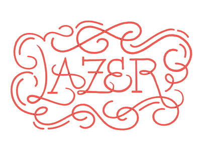 Lazer illustration lettering type typography