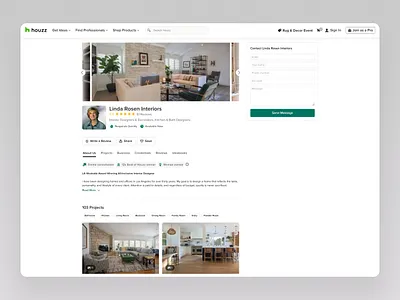 Houzz Pro Profile app b2b product design ui ux web