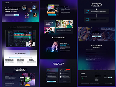 Webflow landing page design and development Next Level Musician ab testing conversion rate figma high converting landing pages landing page landing page design landing page optimization layout lead generation logo motion graphics music responsive design sales funnels ui user experience ux webflow