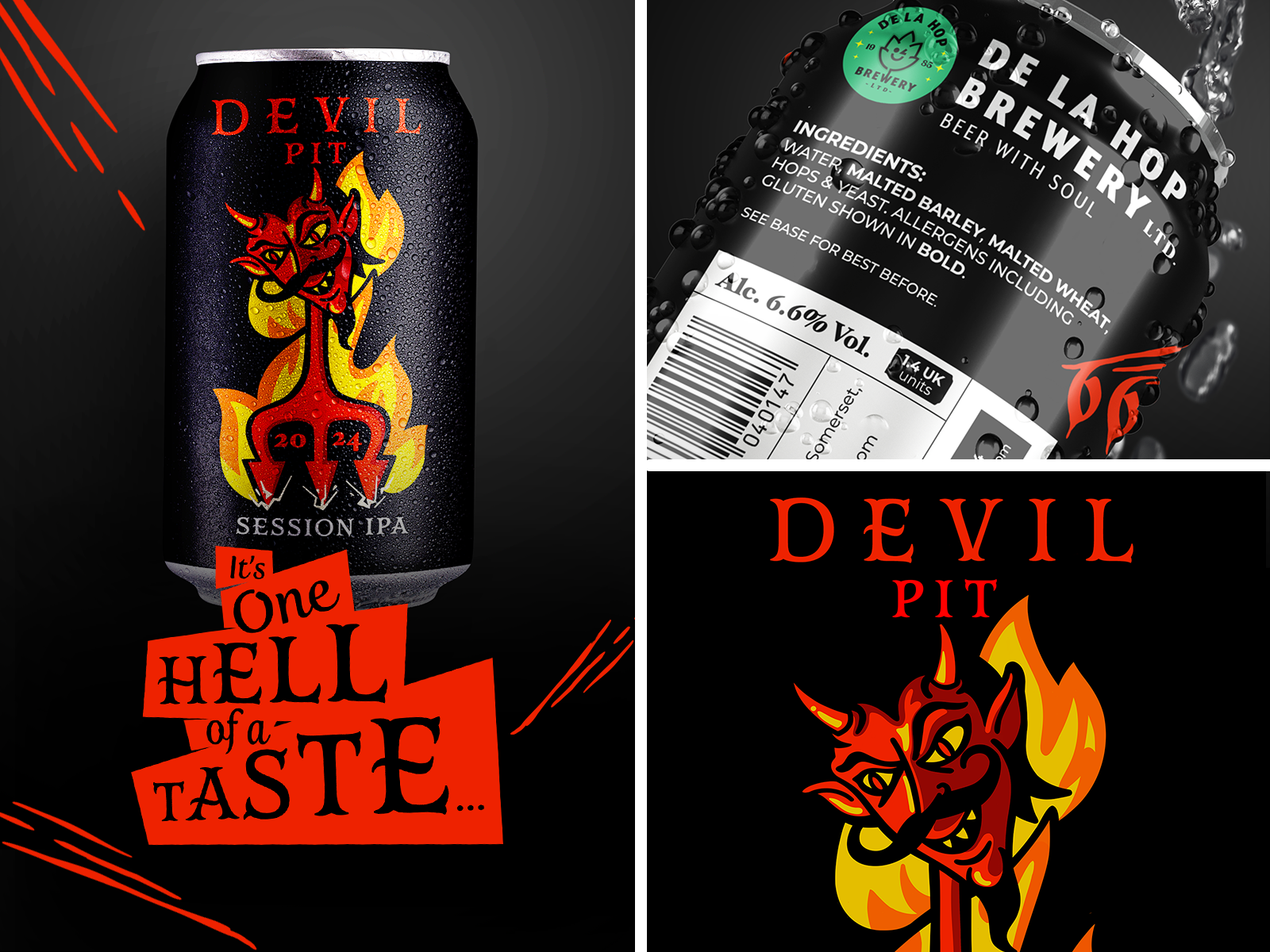 Devil Pit Session IPA label design