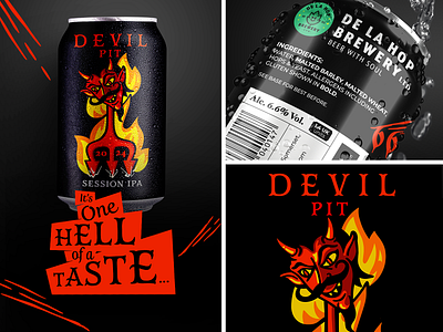 Devil Pit Session IPA label design alcohol beer beer label branding brewery can artwork craft beer design devil evil graphic design illustration label design logo package design session ipa ui vector
