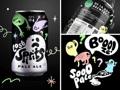 Lost Spirits Pale Ale label design beer beer can beer label branding brewery can design craft beer design ghost ghouls graphic design illustration logo lost packaging spirits vector