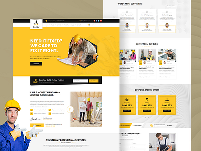 Handyman Website Design ui