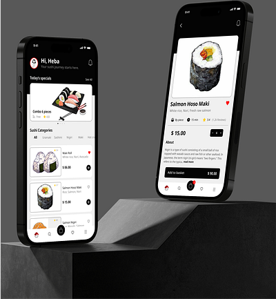 Sushi House: Restaurant Menu app design ffigma interface design menu mobile app restaurant ui uiux
