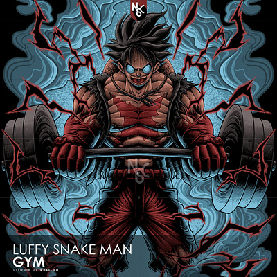 LUFFY SNAKE MAN GYM anime apparel bodybuilding character clothing fanart fitness fitness center gym illustration luffy luffy snake man manga merchendise monster one piece one piece fanart poster design tshirt design workout