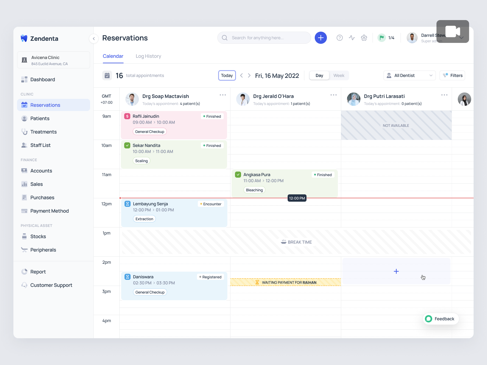 Zendenta - Reservations Case Study - a SaaS of Dental Clinic animation clinic dental dentist ehr emr health care hospital management product design reservations saas saas dental saas design ui ux web design