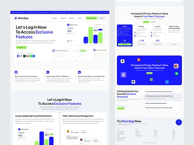 Wareapp - Saas landing page 📑 agency business solutions design distributor interface design landingpage saas tech ui ux website