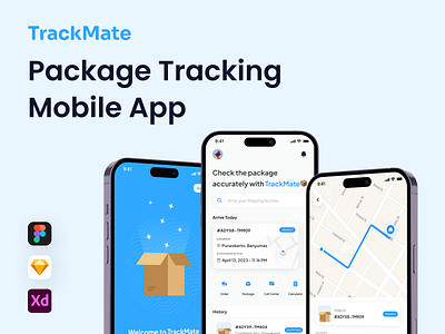 Trackmate - Package Tracking Mobile App animation delivery interaction design minimal mobile mobile app mobile design motion graphics package receipt shipping tracking ui ui design ux ux design