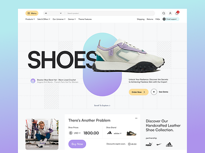 Shoozy - eCommerce Landing Page amazon ecommerce elementor framer landing page shoes shopify template theme ui webflow website wordpress