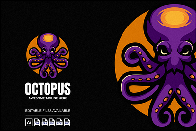 Octopus Illustratopn Mascot Logo 3d branding colorful design graphic design illustration logo