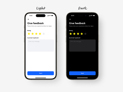 Feedback Form app app design clean comments critique customer dailyui dark feedback feedback form form mobile app rating review survey ui ux