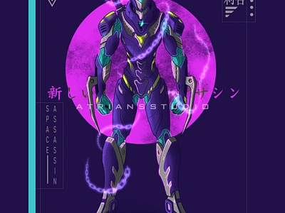 Cybernu - The Space Assassin android artwork assassin character design concept artwork concept character cyber digital artwork futuristic galaxy guardians humanoid illustration japanese theme mecha original character purple space tech warrior