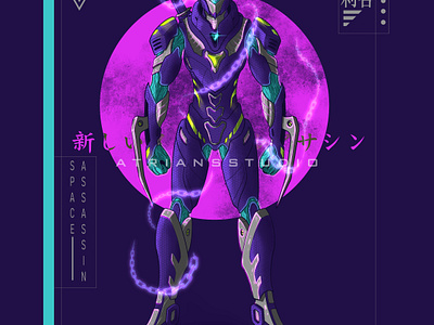 Cybernu - The Space Assassin android artwork assassin character design concept artwork concept character cyber digital artwork futuristic galaxy guardians humanoid illustration japanese theme mecha original character purple space tech warrior