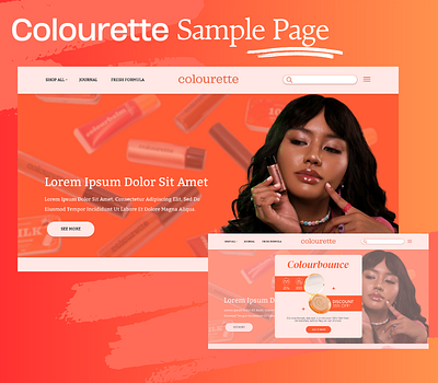 Cosmetic Web Page Sample branding concept cosmetics design graphic design landing page make up ui ux webpage website